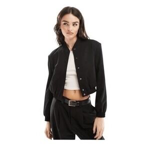 ASOS Design Strong Shoulder‎ Tailored Bomber Jacket Black 4